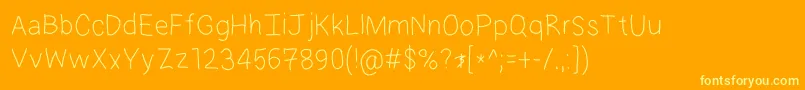 More about HmHameltonHand Font HmHameltonHand Font – Yellow Fonts on Orange Background