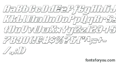 Voortrekker3DCondensedItalic font – drawing Fonts