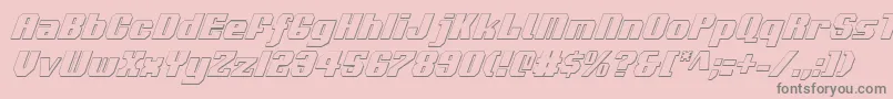 Voortrekker3DCondensedItalic Font – Gray Fonts on Pink Background