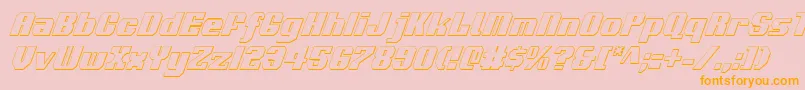 Voortrekker3DCondensedItalic Font – Orange Fonts on Pink Background