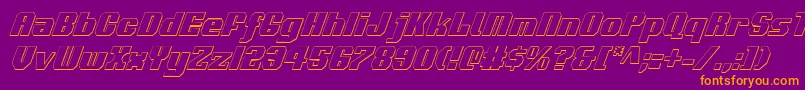 Voortrekker3DCondensedItalic Font – Orange Fonts on Purple Background