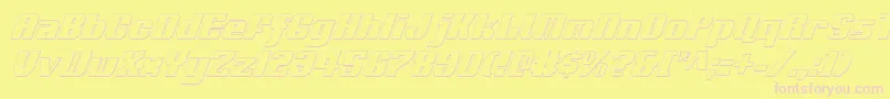 Voortrekker3DCondensedItalic Font – Pink Fonts on Yellow Background