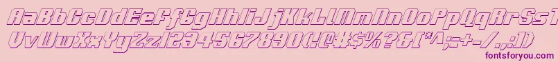 Voortrekker3DCondensedItalic Font – Purple Fonts on Pink Background