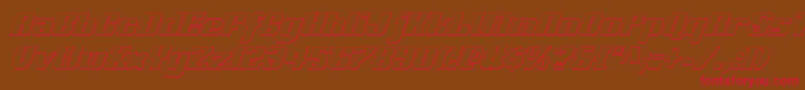 Voortrekker3DCondensedItalic Font – Red Fonts on Brown Background