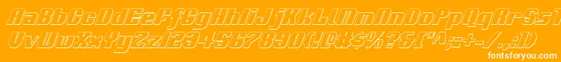 Voortrekker3DCondensedItalic Font – White Fonts on Orange Background