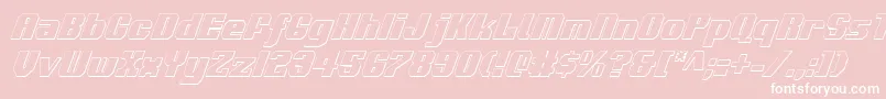 Voortrekker3DCondensedItalic Font – White Fonts on Pink Background