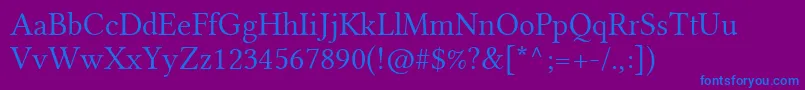 フォントLinlibertineDr – 紫色の背景に青い文字