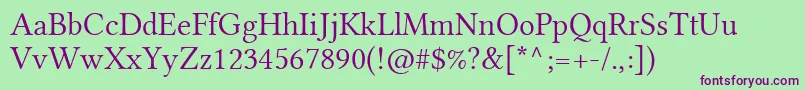Шрифт LinlibertineDr – фиолетовые шрифты на зелёном фоне