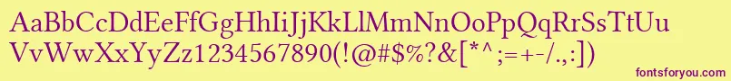 LinlibertineDr Font – Purple Fonts on Yellow Background