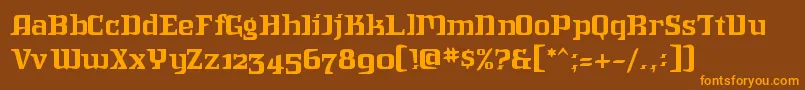Intruder Font – Orange Fonts on Brown Background
