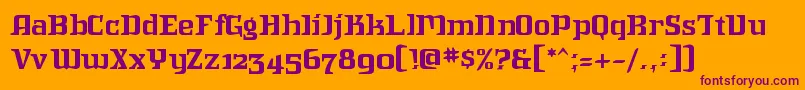 Intruder Font – Purple Fonts on Orange Background
