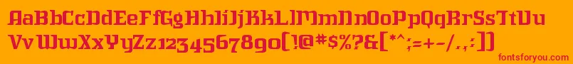 フォントIntruder – オレンジの背景に赤い文字