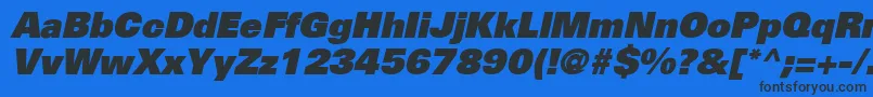 Шрифт NovaBlackSsiBlackItalic – чёрные шрифты на синем фоне