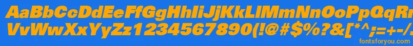 NovaBlackSsiBlackItalic Font – Orange Fonts on Blue Background