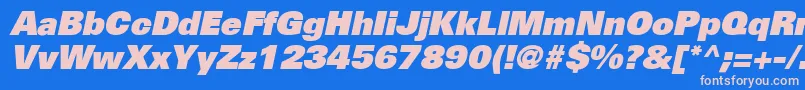 NovaBlackSsiBlackItalic Font – Pink Fonts on Blue Background