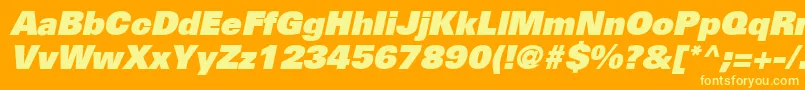 NovaBlackSsiBlackItalic Font – Yellow Fonts on Orange Background
