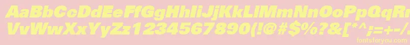NovaBlackSsiBlackItalic Font – Yellow Fonts on Pink Background