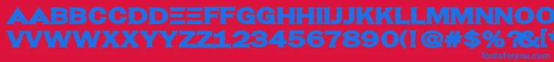 Fonte Hassified – fontes azuis em um fundo vermelho