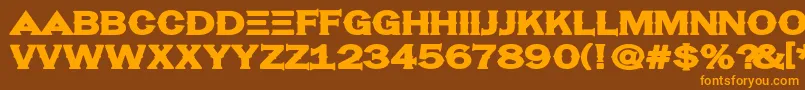 Czcionka Hassified – pomarańczowe czcionki na brązowym tle