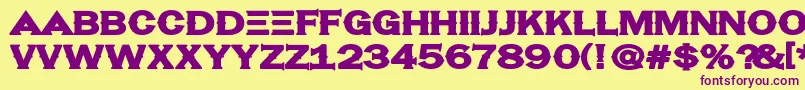 Hassified-Schriftart – Violette Schriften auf gelbem Hintergrund