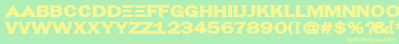 Fonte Hassified – fontes amarelas em um fundo verde