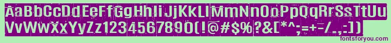 Trashbox Font – Purple Fonts on Green Background