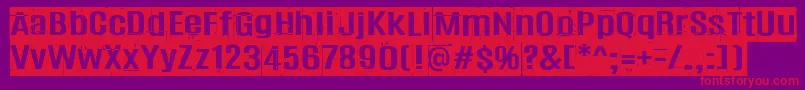 Trashbox Font – Red Fonts on Purple Background