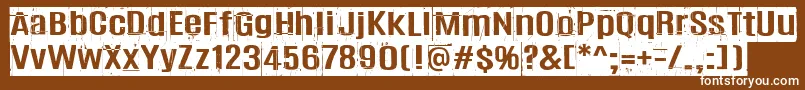 Trashbox Font – White Fonts on Brown Background
