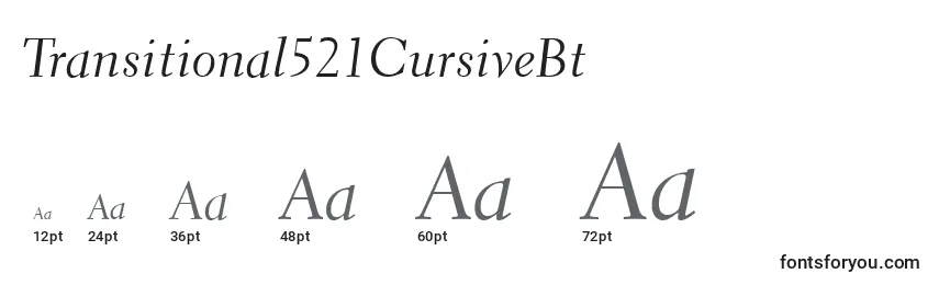 Transitional521CursiveBt Font Sizes