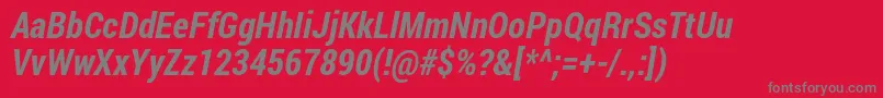 Robotocondensed Bolditalic Font – Gray Fonts on Red Background