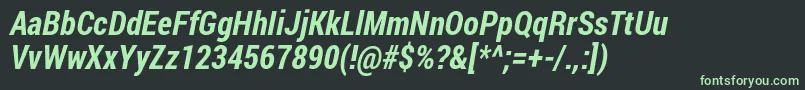 Шрифт Robotocondensed Bolditalic – зелёные шрифты на чёрном фоне