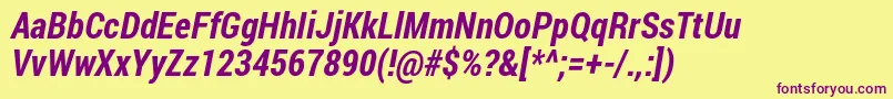 More about Robotocondensed Bolditalic Font Robotocondensed Bolditalic Font – Purple Fonts on Yellow Background