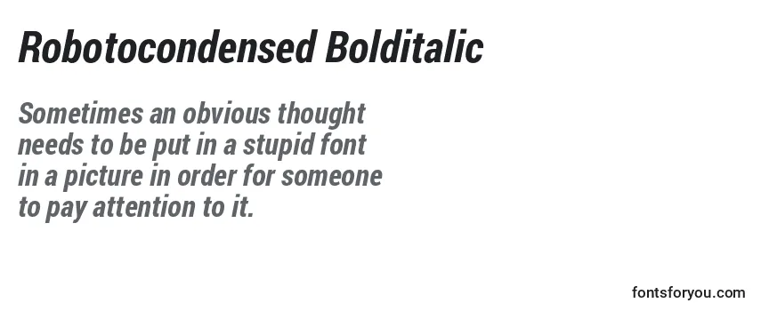 Robotocondensed Bolditalic Font