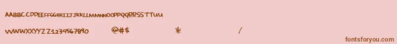 Morecandy Font – Brown Fonts on Pink Background
