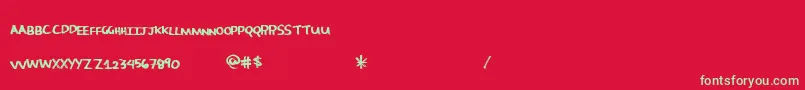 Morecandy Font – Green Fonts on Red Background