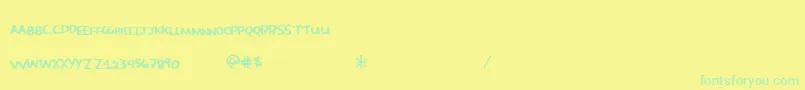Шрифт Morecandy – зелёные шрифты на жёлтом фоне