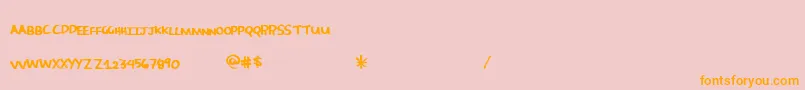 Morecandy Font – Orange Fonts on Pink Background