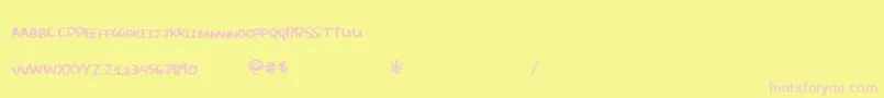 Morecandy Font – Pink Fonts on Yellow Background
