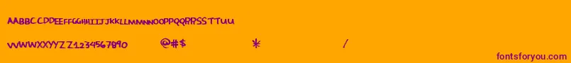 Morecandy Font – Purple Fonts on Orange Background