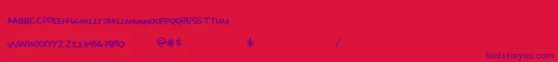 Morecandy Font – Purple Fonts on Red Background