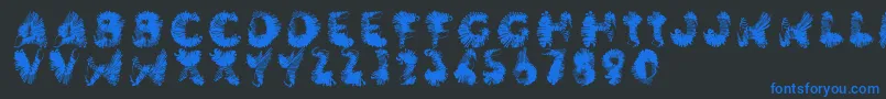 Wingwalker Font – Blue Fonts on Black Background