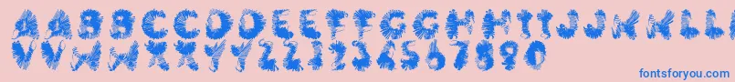 Wingwalker Font – Blue Fonts on Pink Background