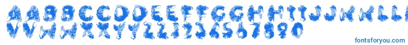 Wingwalker-Schriftart – Blaue Schriften auf weißem Hintergrund