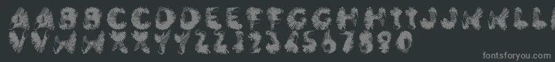 Wingwalker-fontti – harmaat kirjasimet mustalla taustalla