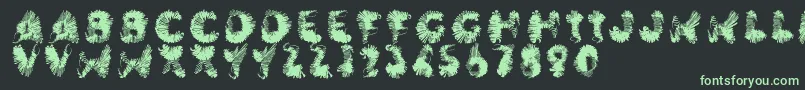 Wingwalker-Schriftart – Grüne Schriften auf schwarzem Hintergrund