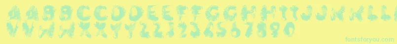 Wingwalker-Schriftart – Grüne Schriften auf gelbem Hintergrund