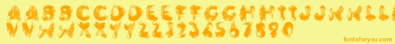 Saiba mais sobre a fonte Wingwalker Fonte Wingwalker – fontes laranjas em um fundo amarelo