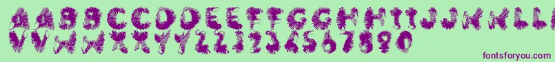 Wingwalker-Schriftart – Violette Schriften auf grünem Hintergrund
