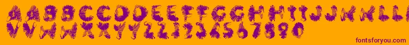 Wingwalker Font – Purple Fonts on Orange Background