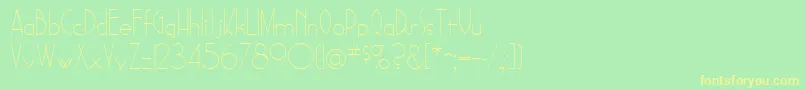 フォントSadelleRegular – 黄色の文字が緑の背景にあります